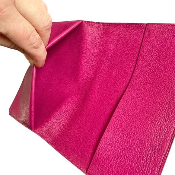 Authentic HERMES Pink Leather Eazip Slim Wallet Passport Holder with Box - Picture 6 of 14